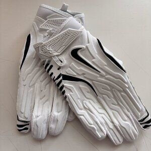 Nike Superbad 7.0 Football Gloves (White| White | Black, Large)
